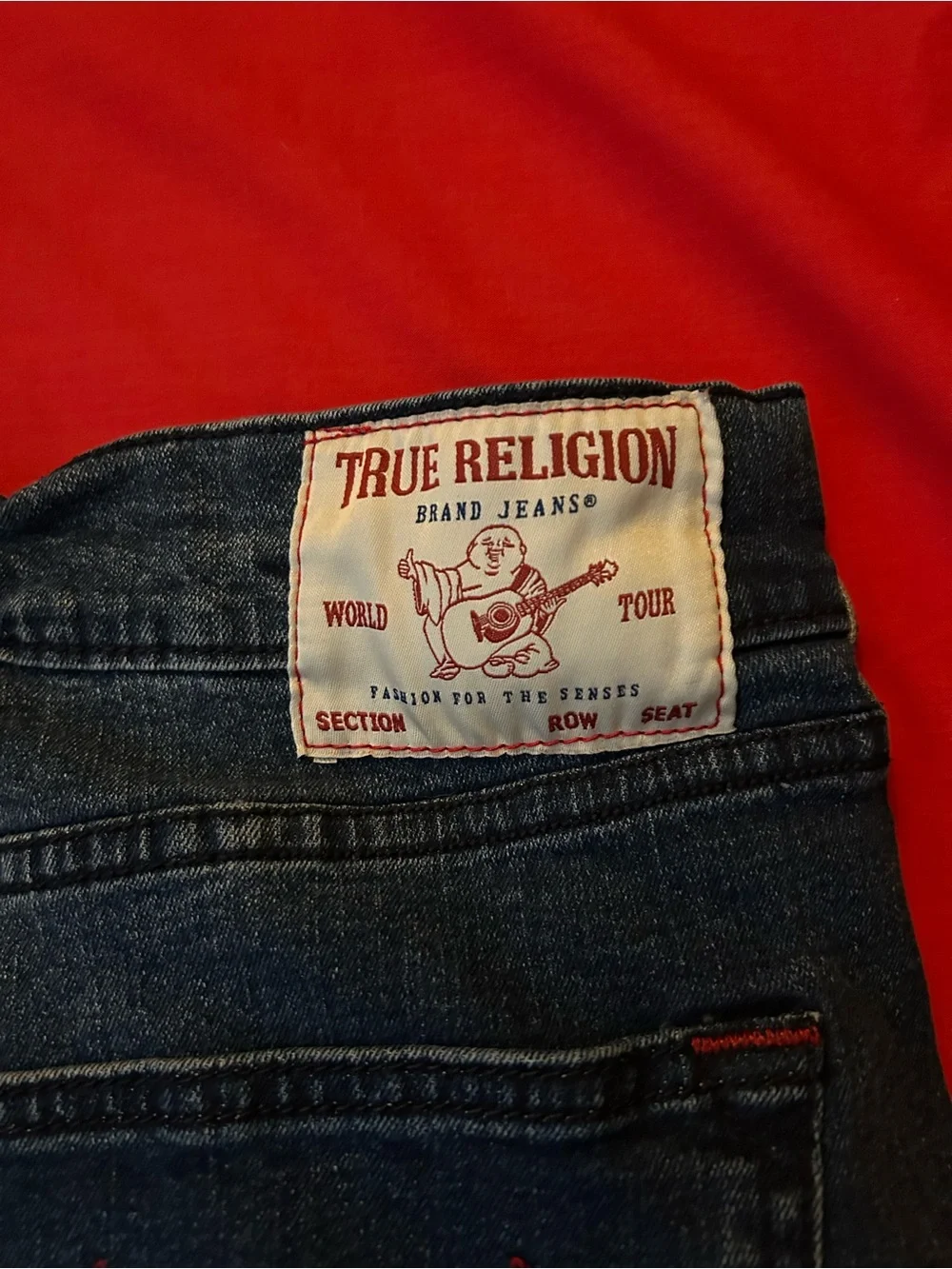True Religion Men's (Ricky) Jeans in Dark Blue Denim